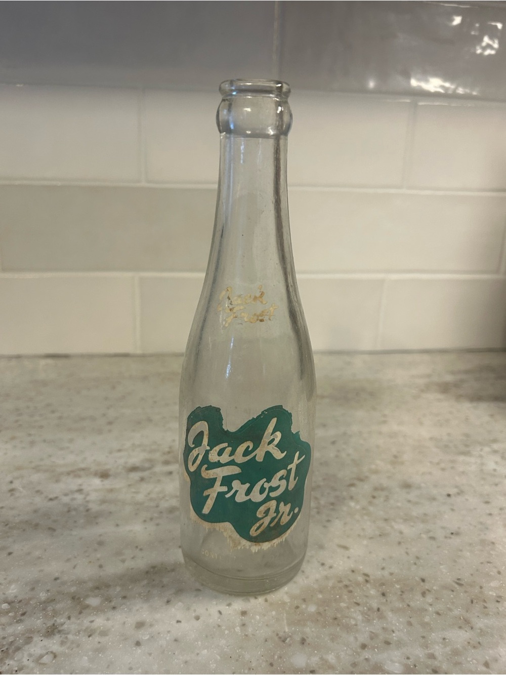 Vintage Jack Frost jr glass bottle